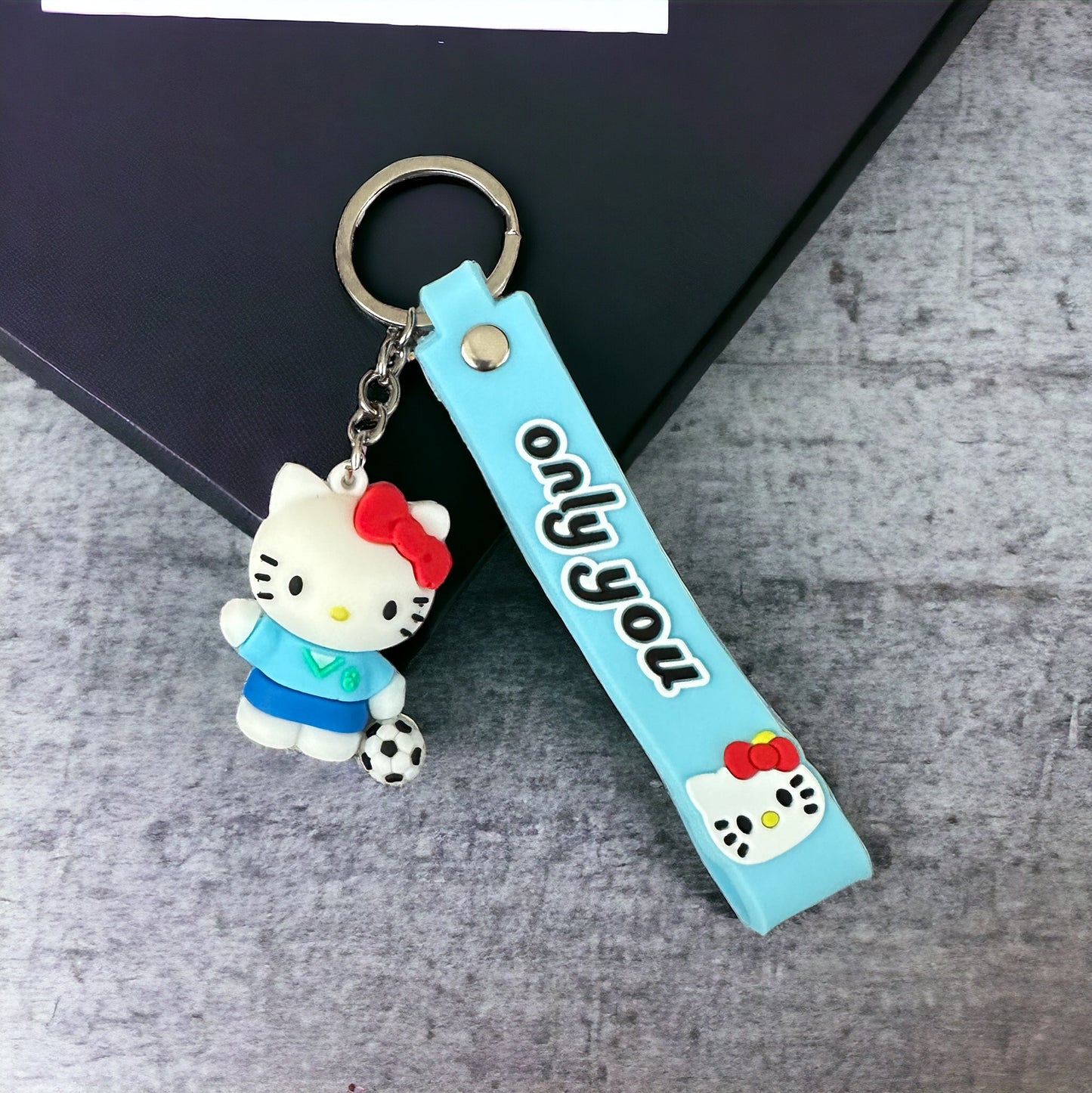 Hello Kitty Anahtarlık-Mavi/Kırmızı